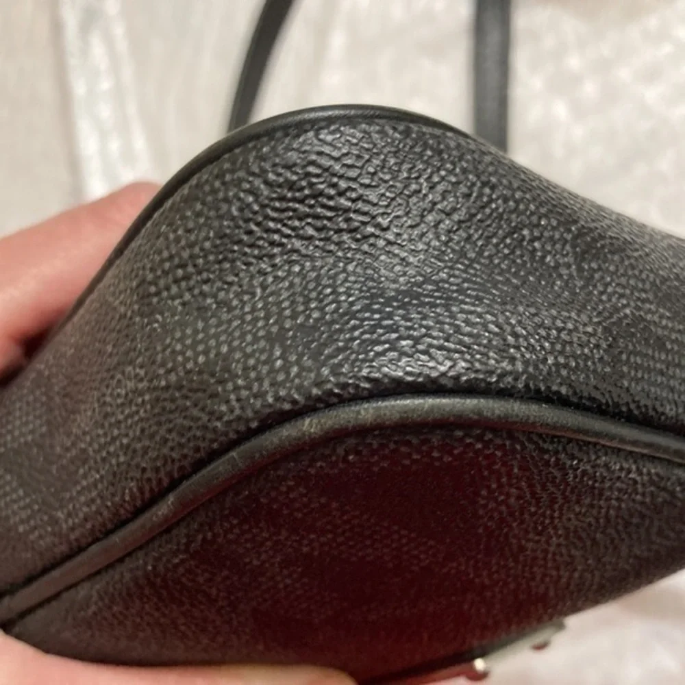 Michael kors gray black signature MK mini crossbody bag